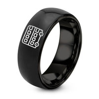 Day Mothers Gift from Daughter – black tungsten double decker bus ring