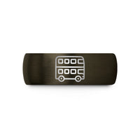 personalized presents for her – gunmetal & black tungsten double decker bus wedding band