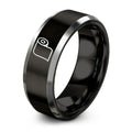 Pattern Paper Roll – Tungsten Wedding Band, 8 mm, Black, Silver Comfort-Fit Unisex