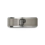 personalized jewelry for mom – black & gray tungsten pattern paper roll wedding band