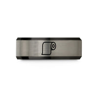 presents for daughter mom – black & silver tungsten pattern paper roll wedding band