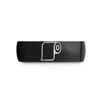 unique presents for mom – black tungsten pattern paper roll wedding band