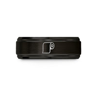 personalized jewelry for mom – black tungsten pattern paper roll wedding band