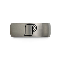 custom rings for her – grey tungsten pattern paper roll wedding band