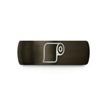presents for daughter mom – gunmetal & black tungsten pattern paper roll wedding band