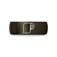 presents for daughter mom – gunmetal & black tungsten pattern paper roll wedding band