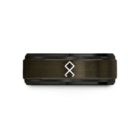 personalized jewelry for women – gunmetal & black tungsten othala wedding band