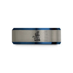 unique presents for mom – black & blue & silver tungsten scooter tailwhip wedding band
