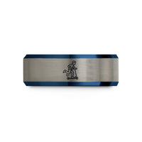 unique presents for mom – black & blue & silver tungsten scooter tailwhip wedding band
