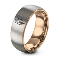 Day Mothers Gift Ideas – rose gold & grey tungsten december narcissus ring