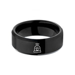 unique moms day presents – black tungsten rotating beacon wedding band