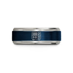 unique present for women – blue & silver tungsten bench power supply wedding band