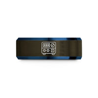special present for mom – gunmetal & blue tungsten bench power supply wedding band