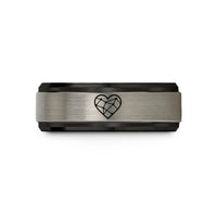 presents for mom birthday – black & gray tungsten constellation heart pattern wedding band