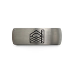 unique presents for moms – gunmetal & silver tungsten crossing depth wedding band