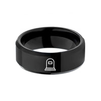 personalized presents for her – black tungsten gravestone wedding band