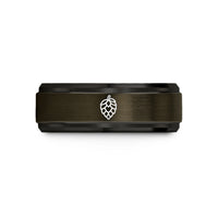 special presents for mom – gunmetal & black tungsten hop cone wedding band