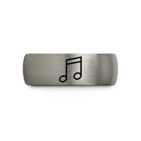unique presents for moms – black & gray tungsten sixteenth notes wedding band