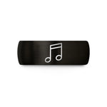 customized keepsakes for moms – black & rose gold tungsten sixteenth notes wedding band