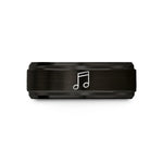 customized keepsakes for moms – black tungsten sixteenth notes wedding band