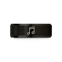 customized keepsakes for moms – black tungsten sixteenth notes wedding band