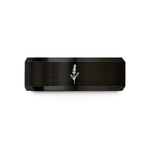 personalized presents for parents – black tungsten lavender sprig wedding band
