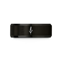 personalized presents for parents – black tungsten lavender sprig wedding band