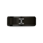 unique present for her – black tungsten metal i beam wedding band