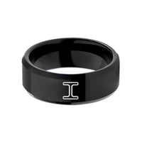 men's black tungsten ring – black tungsten metal i beam wedding band