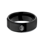 present set for her – black tungsten nitre saltpeter wedding band