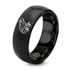 Toad – Tungsten Wedding Band, 8 mm, Black Comfort-Fit Unisex