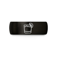 best presents for her – black & rose gold tungsten whiskey sour wedding band