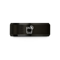 mom's day present ideas – black & rose gold tungsten whiskey sour wedding band