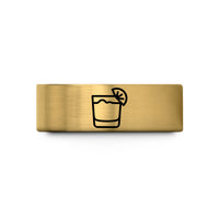 personalized present for mom – gold tungsten whiskey sour wedding band