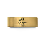 engraved rings for him – gold tungsten wolf pup nuzzle wedding band