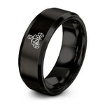custom rings for her – black tungsten beast mode barbell ring
