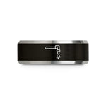 unique presents for mom – black & silver tungsten cutting torch wedding band