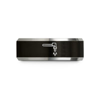 unique presents for mom – black & silver tungsten cutting torch wedding band