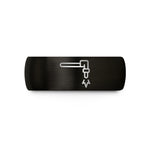 engraved presents for women – black tungsten cutting torch wedding band