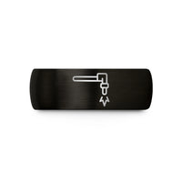 engraved presents for women – black tungsten cutting torch wedding band