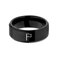 custom jewelry for women – black tungsten distress flag wedding band