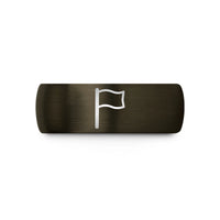 custom jewelry for women – gunmetal & black tungsten distress flag wedding band
