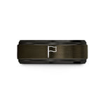 custom jewelry for women – gunmetal & black tungsten distress flag wedding band