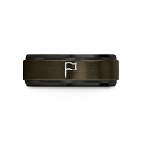 custom jewelry for women – gunmetal & black tungsten distress flag wedding band