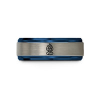 personalized presents for family – blue & grey tungsten element spirit symbol wedding band