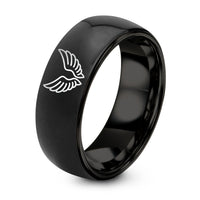 Day Mothers Gift Sets for Mom – black tungsten angel wings ring