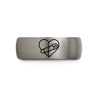 wedding bands for moms – black & gray tungsten broken heart wedding band