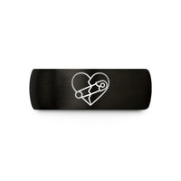 tungsten rings for couples – black & rose gold tungsten broken heart wedding band