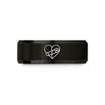 personalized presents for her – black tungsten broken heart wedding band