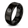Disc Brake Rotor – Tungsten Wedding Band, 8 mm, Black Comfort-Fit Unisex